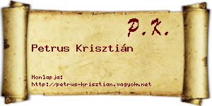 Petrus Krisztián névjegykártya