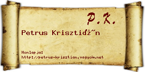 Petrus Krisztián névjegykártya